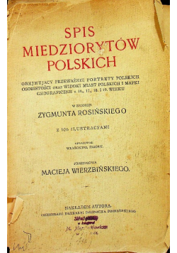 Spis miedziorytów polskich 1918 r.
