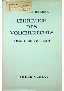 Lehrbuch des volkerrechts