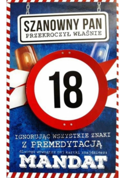 Karnet Urodziny 18 męskie JCX - 007