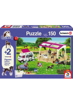 Puzzle 150 Schleich Wybieg dla koni + 2 figurki G3