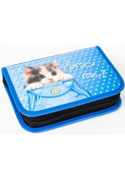 Piórnik z 2 klapkami Blue 1 20x5x14 cm - Kotek