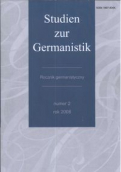 Studien zur Germanistyk Rocznik germanistyczny nr 2 / 08