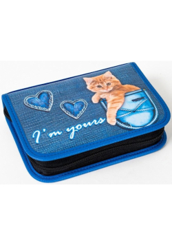 Piórnik z 2 klapkami Blue 2 20x5x14 cm - Kotek