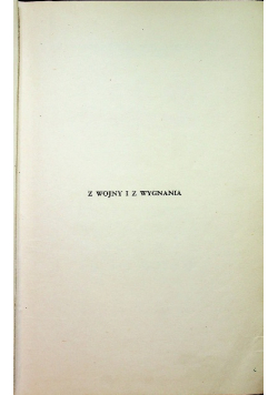 Z wojny i z wygnania