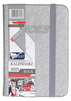 Kalendarz 2023 A7 tyg. Rock srebrny ELEFANT