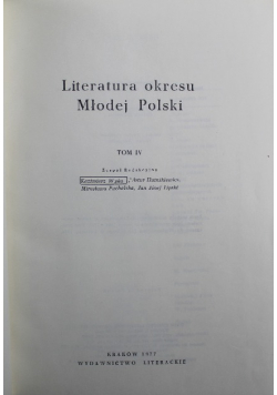 Literatura okresu Młodej Polski tom IV