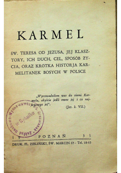 Karmel 1931 r