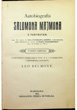 Autobiografia Salomona Majmona 1913 r .