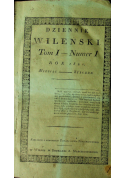 Dziennik wileński 6 numerów 1821r