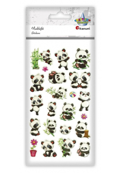 Naklejki wypukłe misie panda mix 22szt