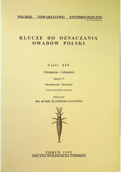 Klucze do oznaczania owadów Polski Część XIX Chrząszcze Coleoptera Zeszyt 7f