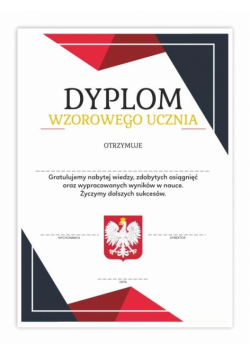 Dyplom A4 wzorowego ucznia - Godło 10szt
