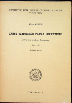 Zarys rzymskiego prawa prywatnego Część II