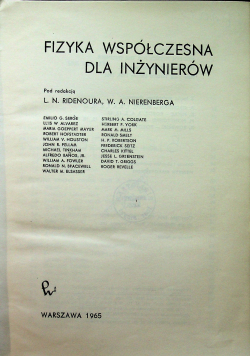 Fizyka współczesna dla inżynierów