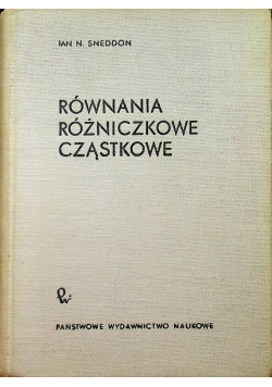 Równania różniczkowe cząstkowe