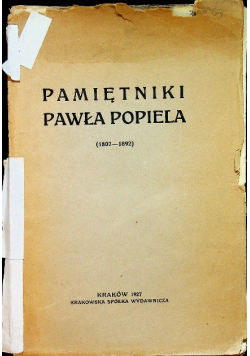 Pamiętniki Pawła Popiela 1927r