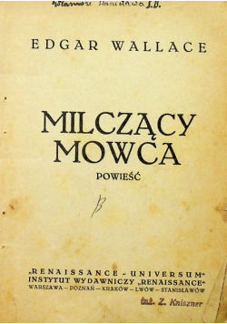 Milczący mowca ok 1929 r.