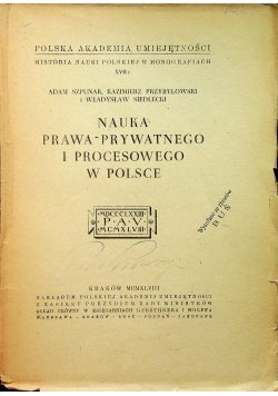 Nauka prawa prywatnego i procesowego w Polsce 1948 r.