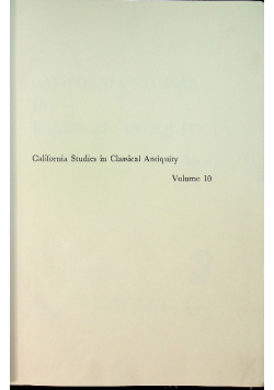 California studies in classical antiquity v10