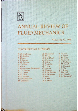 Annual review of fluid mechanics volume 30