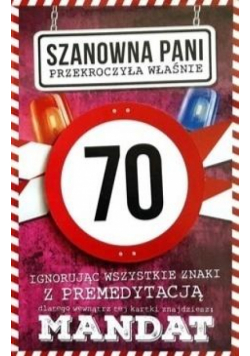 Karnet Urodziny 70 damskie JCX - 018
