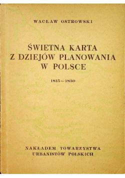 Świetna Karta dziejów Planowania w Polsce 1949 r