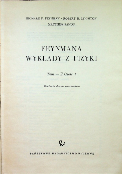 Feynmana wykłady z fizyki Tom II Część I
