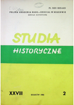Studia historyczne XXVIII