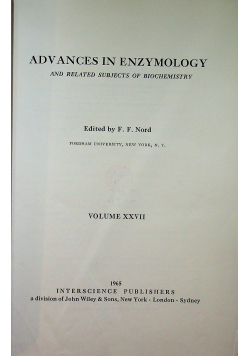 Advances in enzymology vol 27