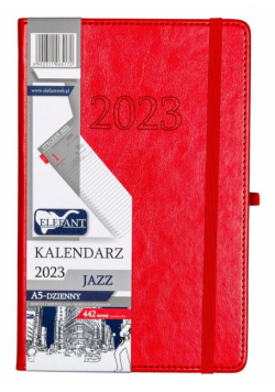 Kalendarz 2023 A5 Jazz dzienny czerwony