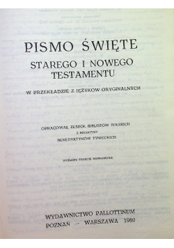 Pismo święte starego i nowego testamentu