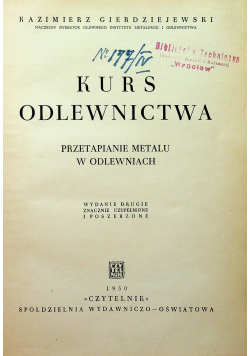 Kurs odlewnictwa 1950 r.