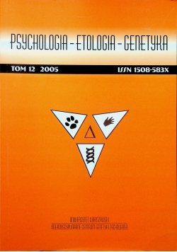 Psychologia etologia genetyka tom 12