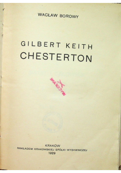 Gilbert Keith Chesterton 1929 r