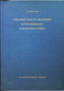 Theorie der funktionen einer reellen veranderlichen