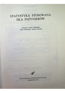 Statystyka stosowana dla inżynierow