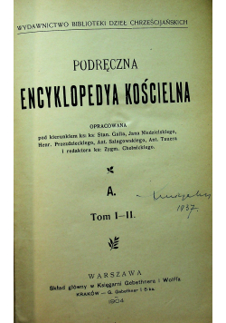 Podręczna encyklopedia kościelna Tom I II 1904r