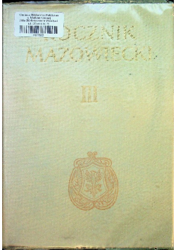 Rocznik mazowiecki Tom III