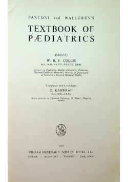 Fanconi and Wallgren's Textbook of Paediatrics