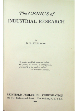 The Genius of industrial research 1948 r