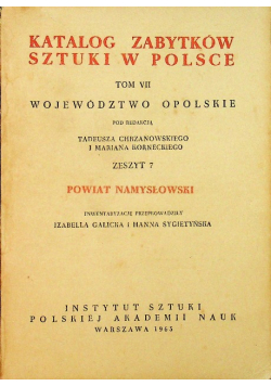 Katalog Zabytków Sztuki w Polsce Województwo Opolskie zeszyt 7 Powiat Namysłowski