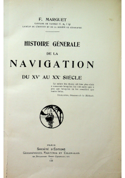 Histoire generale de la navigation du XV au XX siecle 1931 r