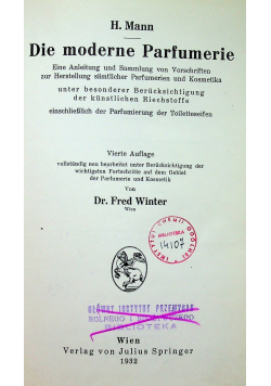 Die moderne perfumerie 1932r