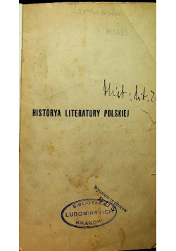 Historya Literatury Polskiej tom II 1903 r