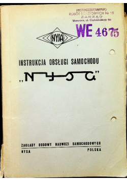 Instrukcja obsługi samochodu Nysa