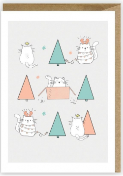 Kartka Boże Narodzenie Koty, eko koperta K066