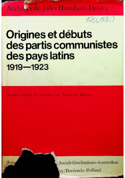 Archives de Jules Humbert-Droz Vol 1