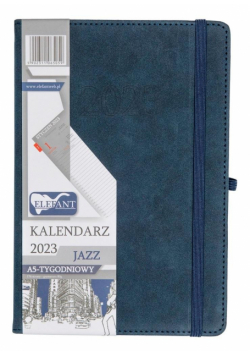 Kalendarz 2023 A5 tyg. Jazz granatowy