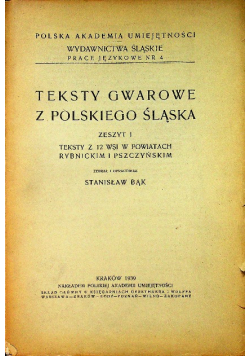 Teksty gwarowe z polskiego Śląska 1939 r.