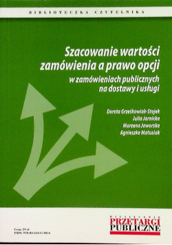 Szacowanie wartości zamówienia a prawo opcji